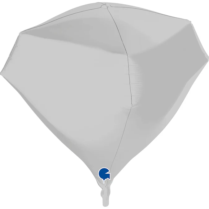 18" Gem Satin White 4D Foil Balloon