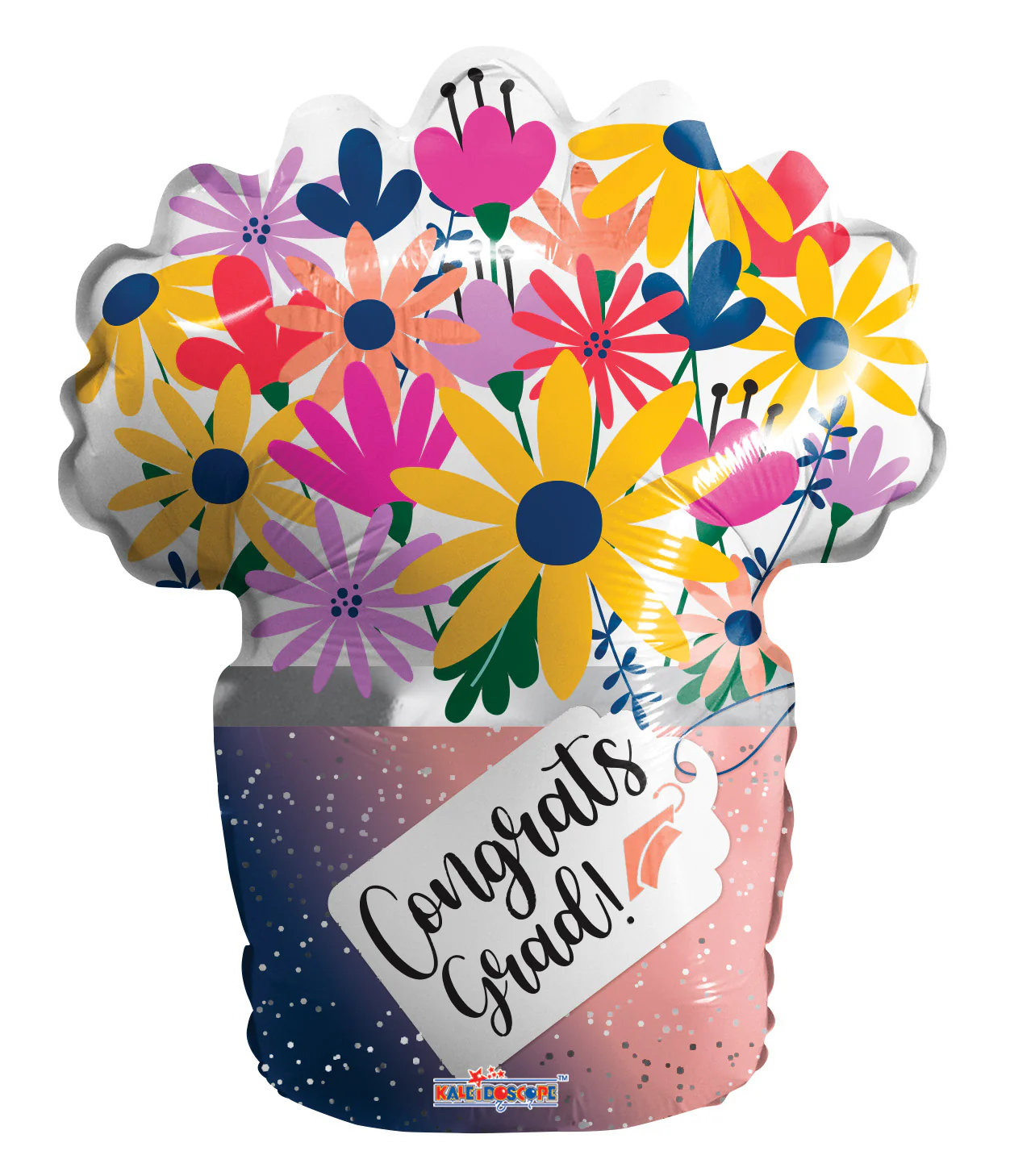 18" Grad Flower Vase Foil Balloon