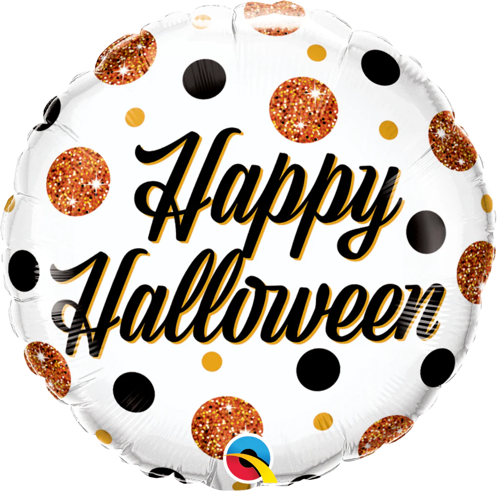 18" Halloween Sparkly Dots Foil Balloon