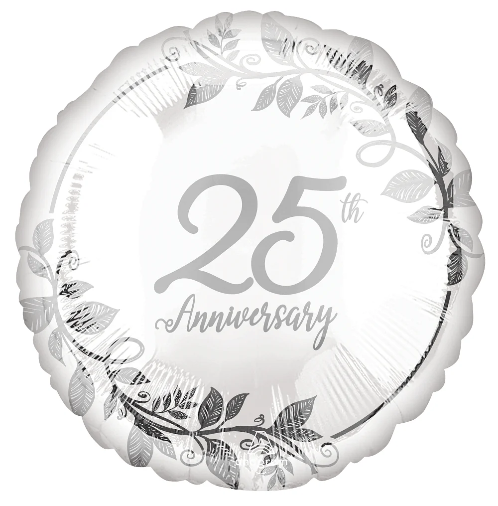 18" Happy 25th Anniversary Foil Balloon