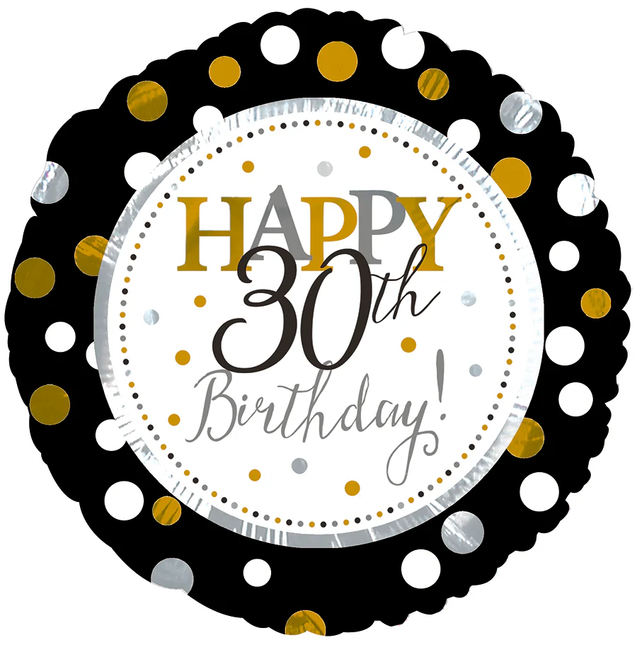 18" Happy 30th Birthday Foil Balloon