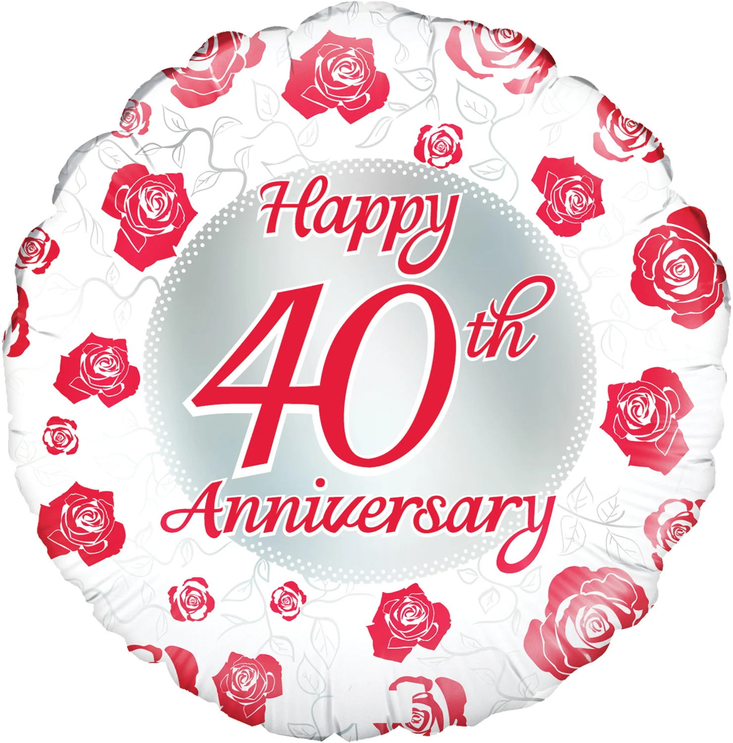 18" Happy 40th Anniversary Oaktree Foil Balloon