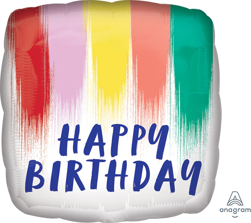 18" Happy Birthday Paint Foil Balloon