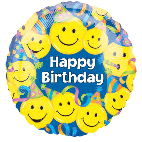 18" Happy Birthday Smiles Balloon