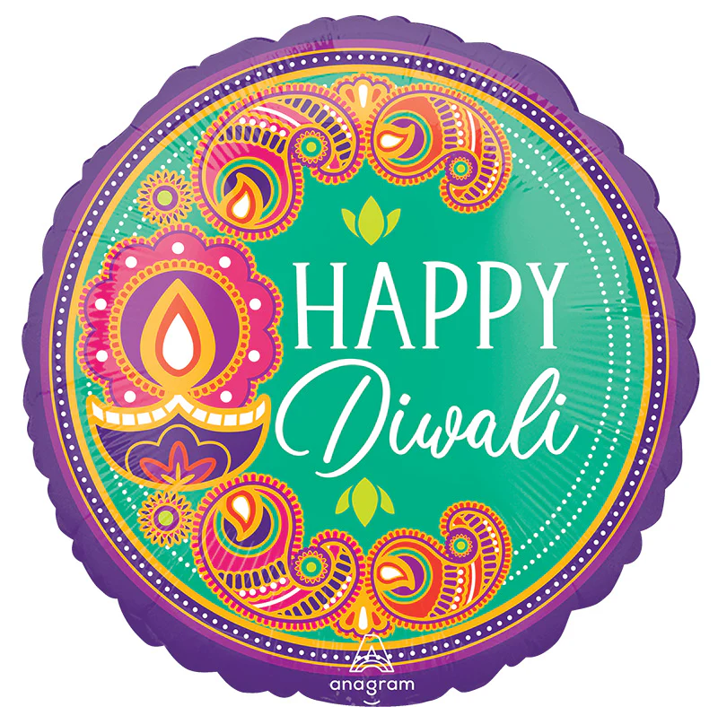 18" Happy Diwali Rangoli Dream Foil Balloon