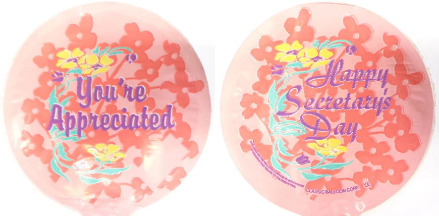 18" Happy Secretary's Day Mylar Balloon