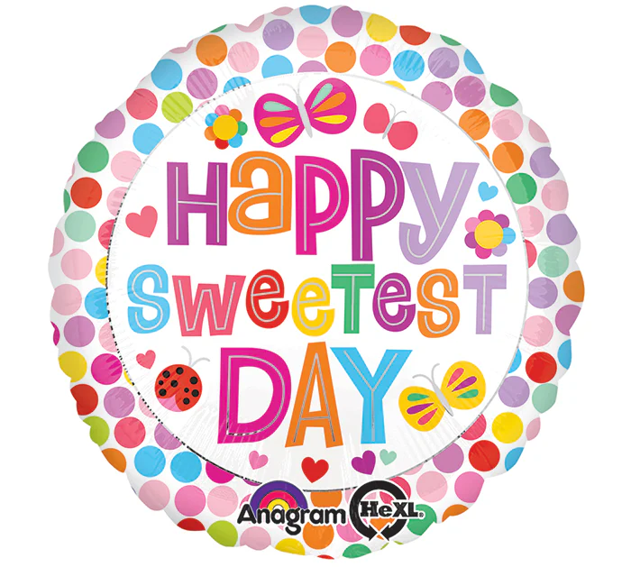 18" Happy Sweetest Day Dots Balloon