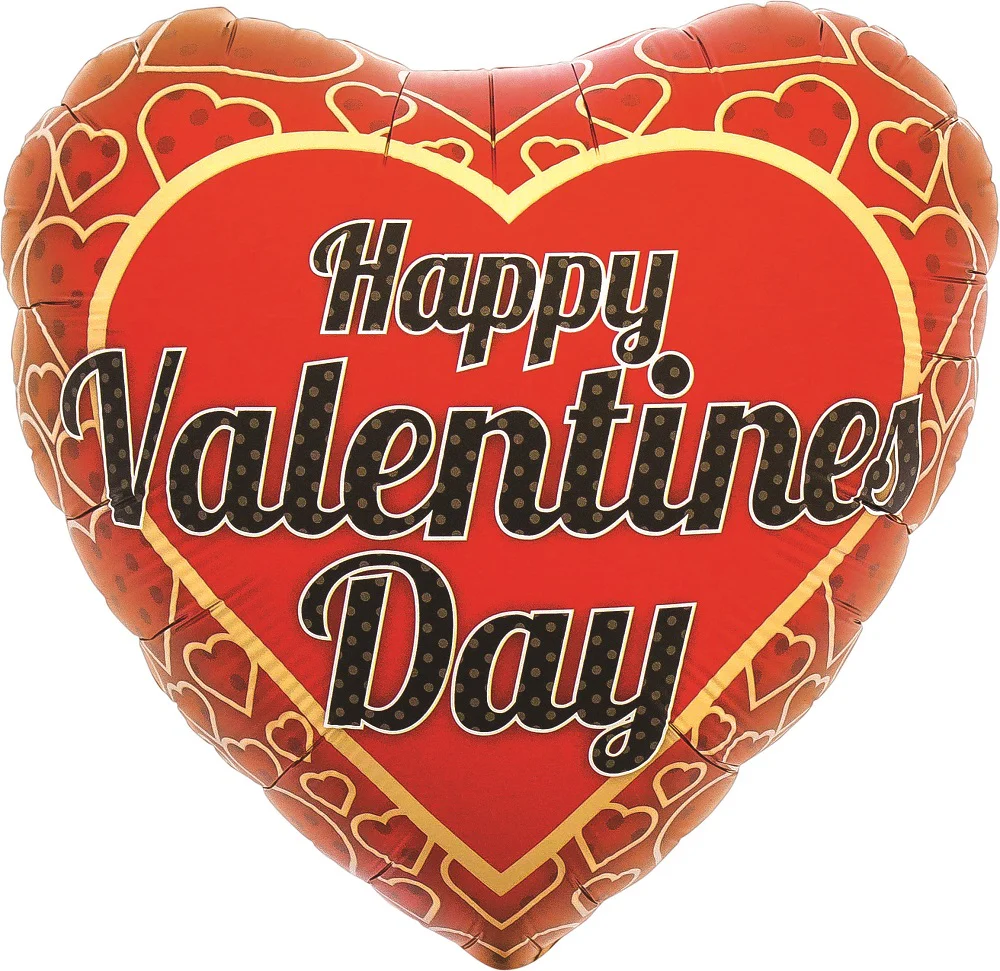 18" Happy Valentines Day Bold Gold Foil Balloon