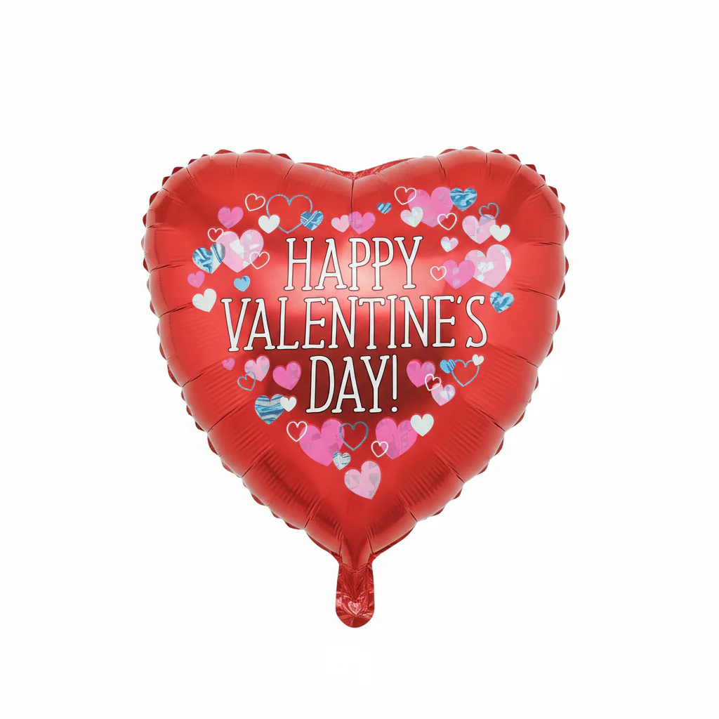 18" Happy Valentine's Day Colorful Hearts Balloon