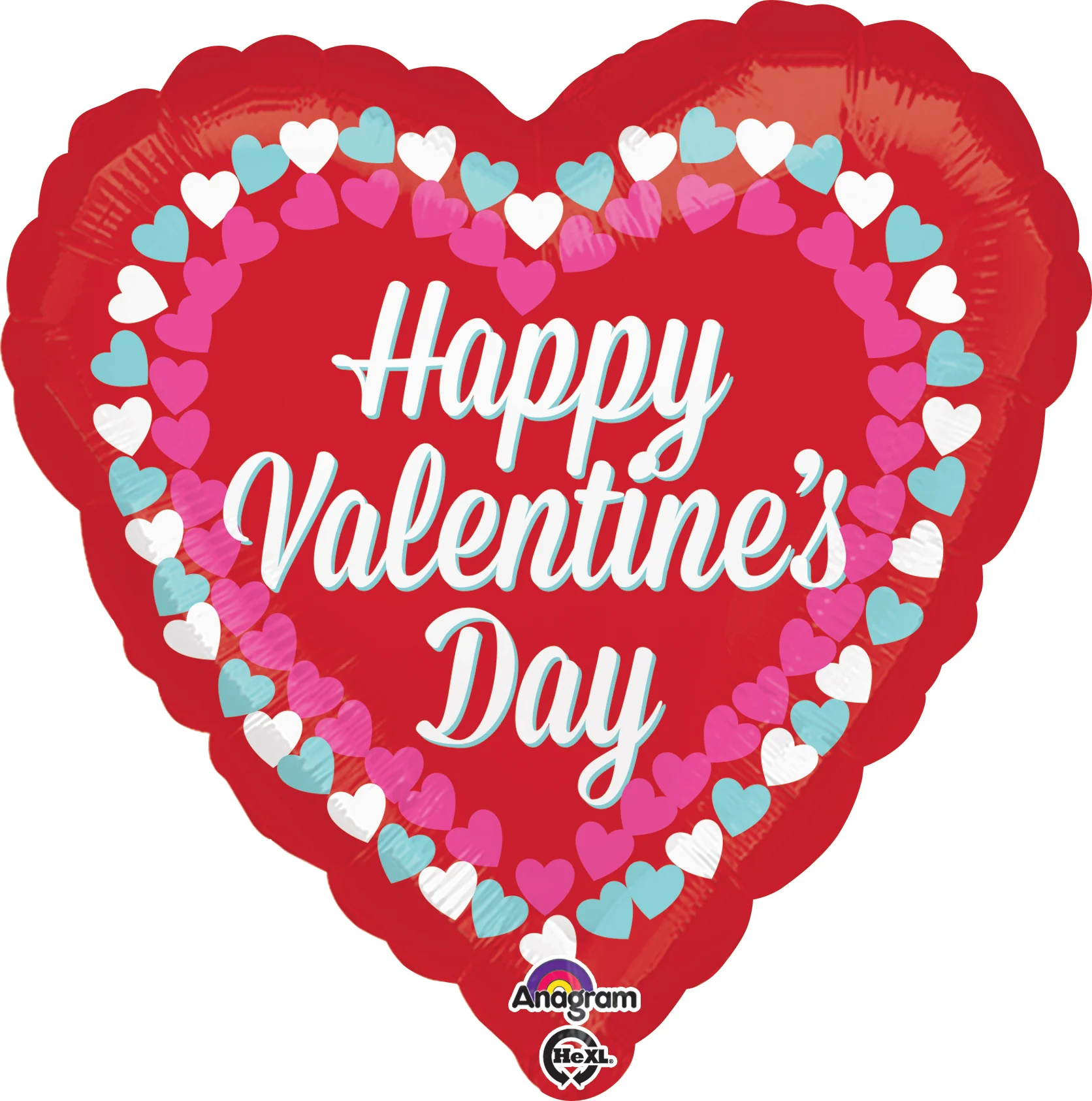 18" Happy Valentine's Day Heart Border Balloon