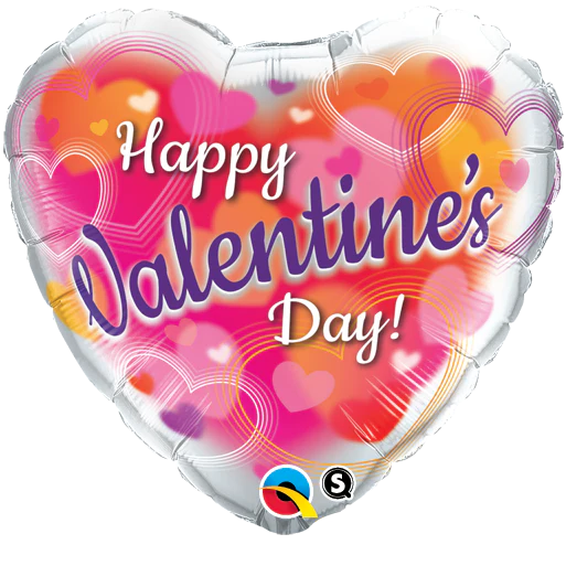 18" Happy Valentine's Day Hearts Aglow Balloon