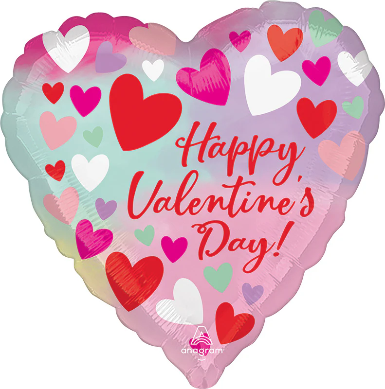 18" Happy Valentine's Day Pastel Foil Balloon