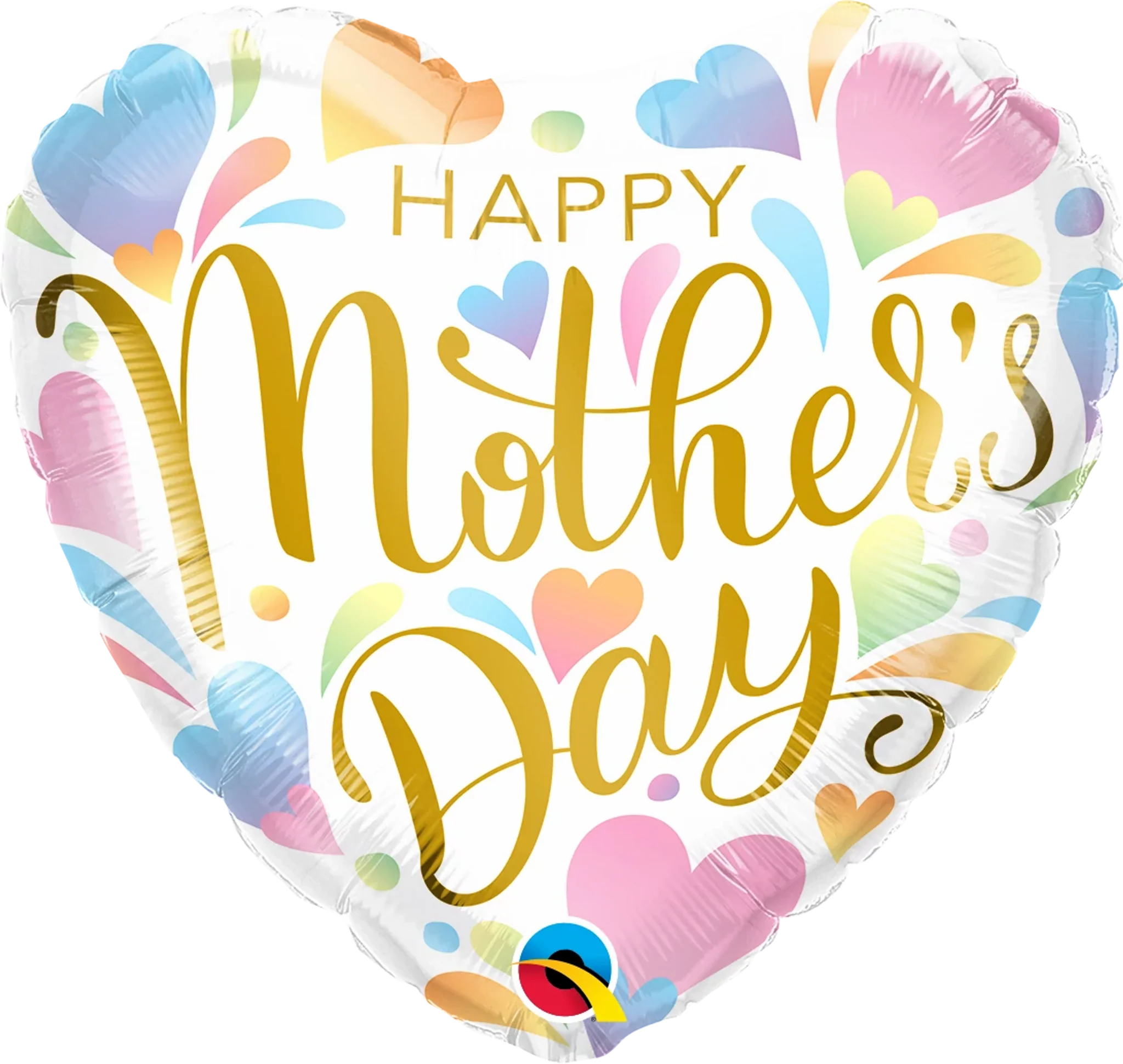 18" Heart Mother's Day Pastel Hearts Foil Balloon