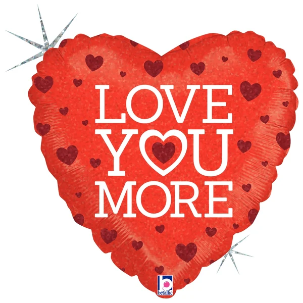 18" Holographic Balloon Packaged Love You More
