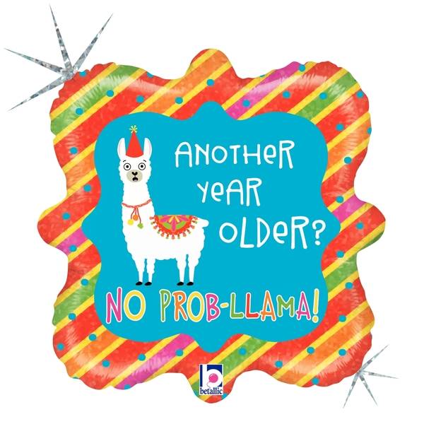 18" Holographic Llama Birthday Foil Balloon