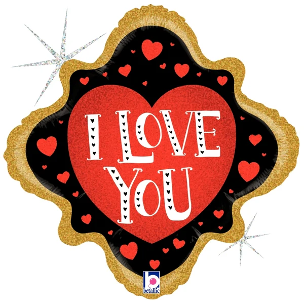 18" Holographic Vintage Love Foil Balloon