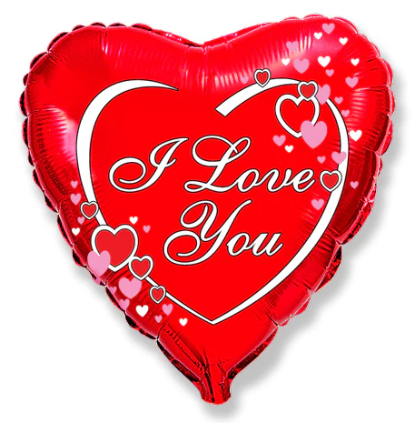 18" I Love You Hearts Mylar Balloon