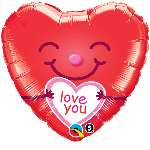 18" I Love You Smiley Heart Balloon