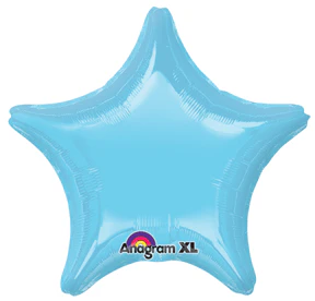 18" Iridescent Pearl Lite Blue Decorator Star Anagram Brand Balloon
