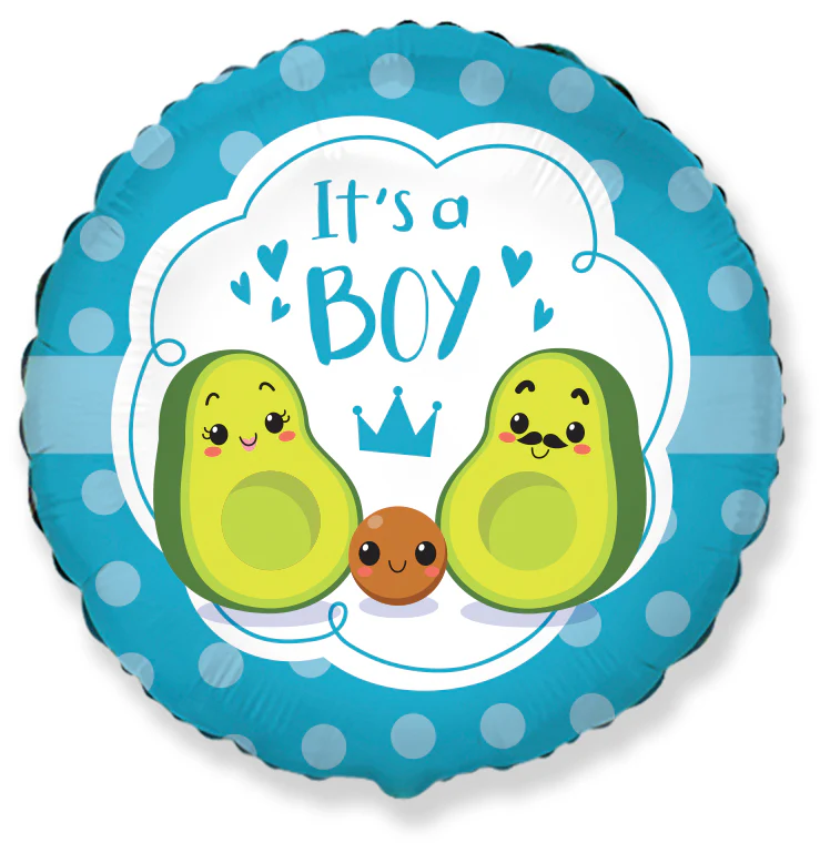 18" It's a Boy Avocado Foil Balloon