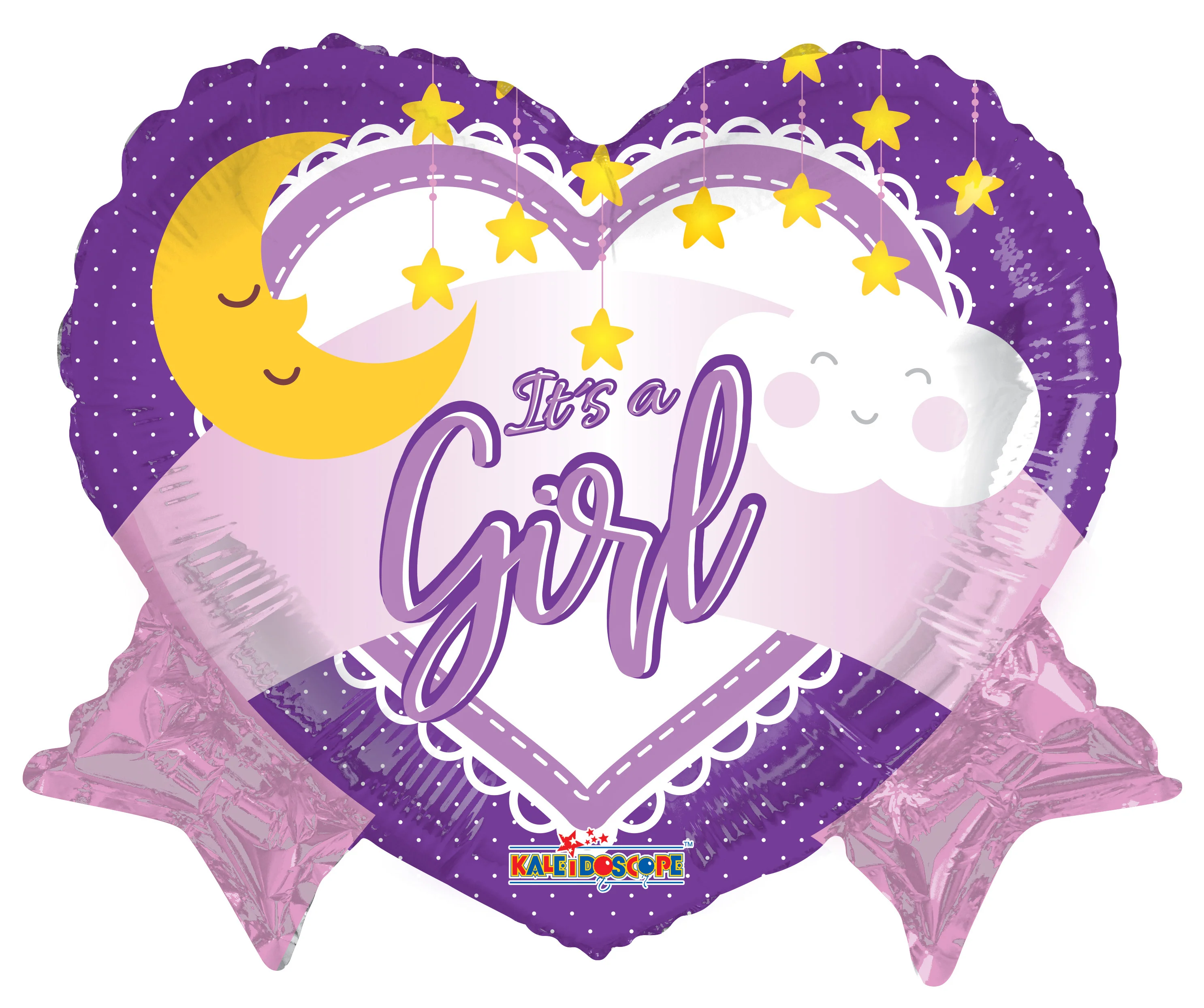 18" It's A Girl Moon Foil Balloon