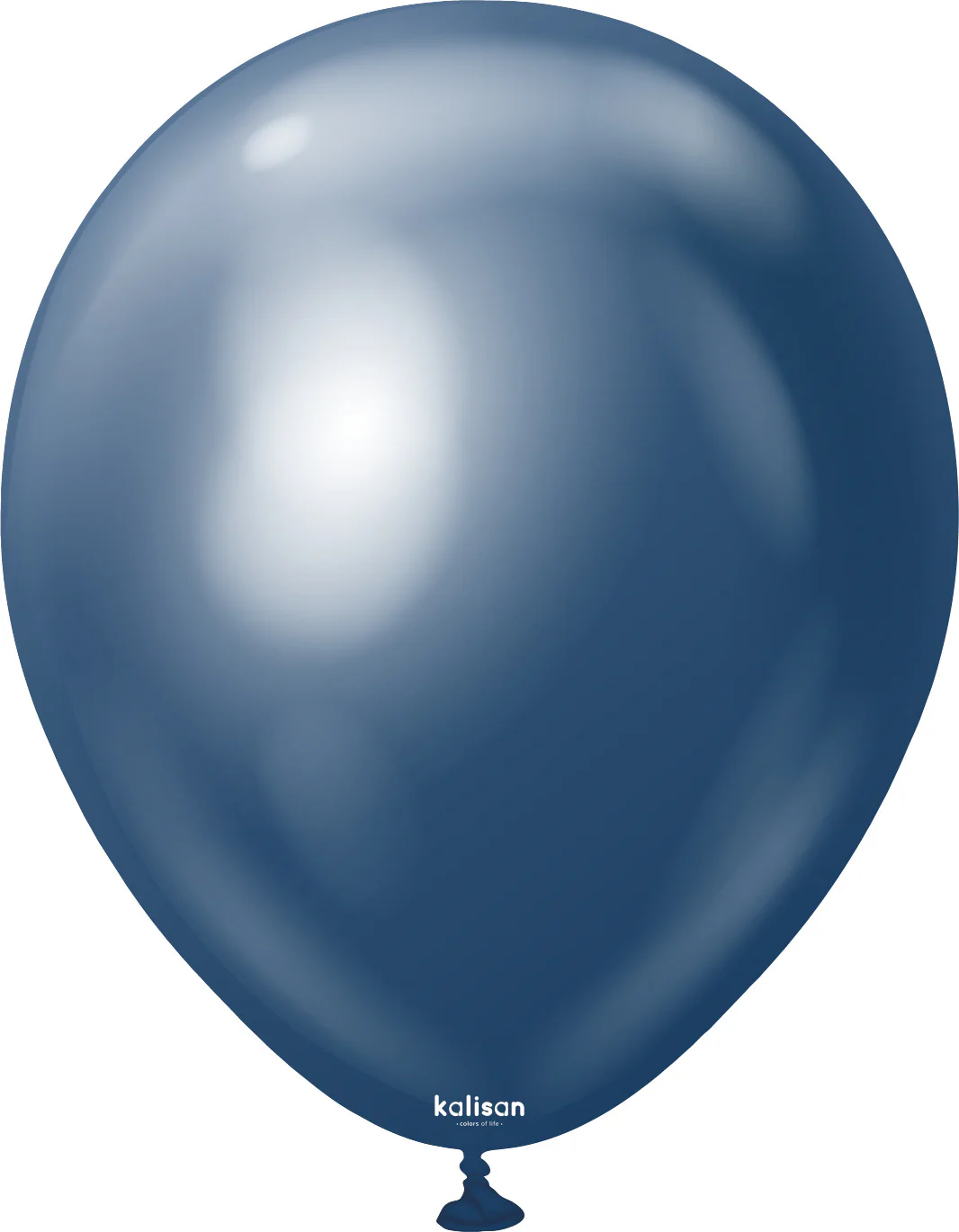 18" Kalisan Latex Balloons Mirror Navy (25 Per Bag)