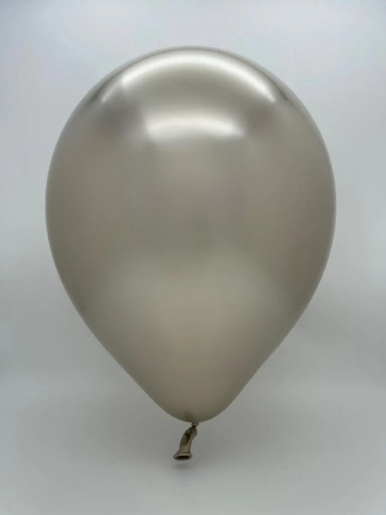 18" Kalisan Latex Balloons Mirror White Gold (25 Per Bag) - Image 2