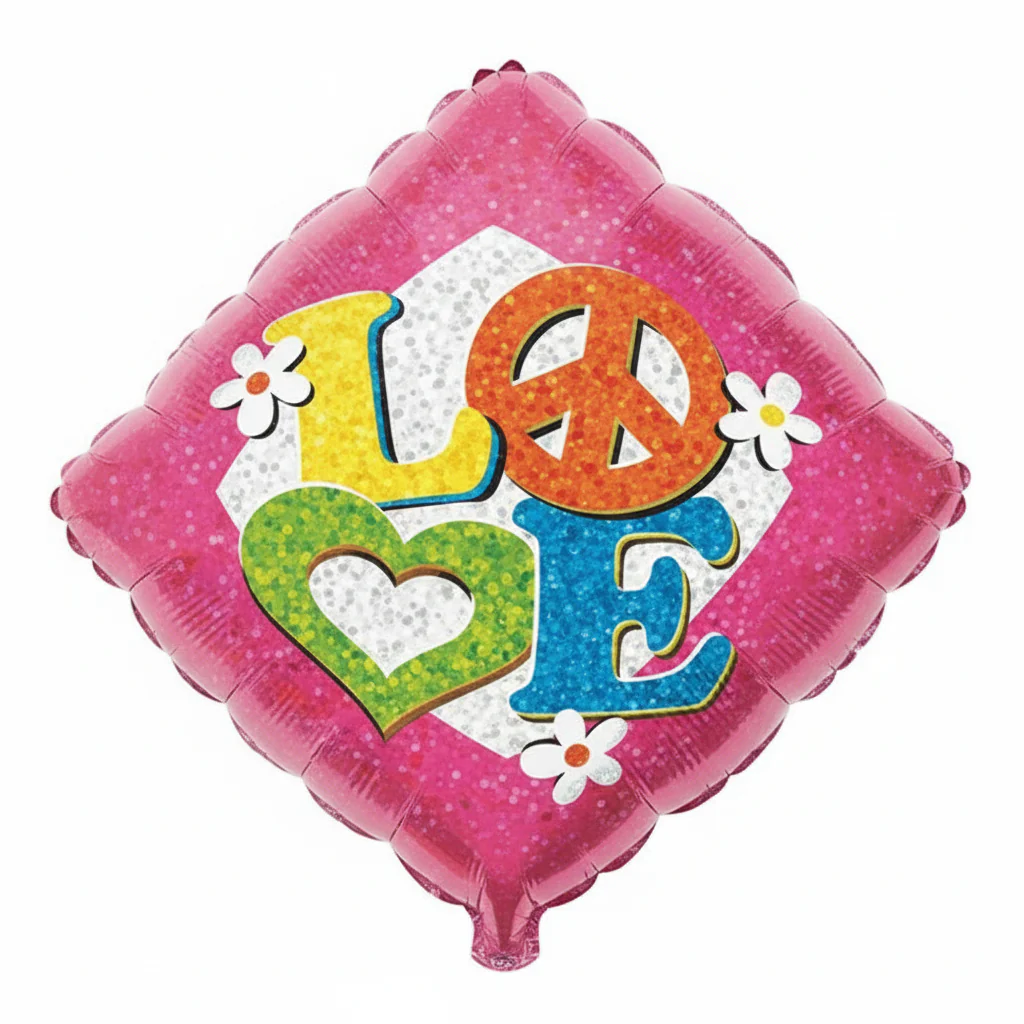 18" Love Peace Sign Mylar Balloon