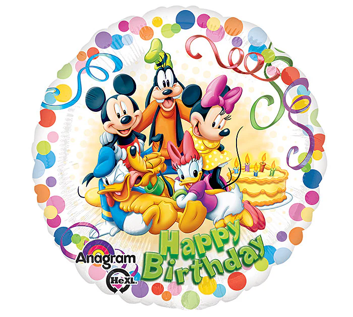 18" Mickey & Friends Party Happy Birthday Balloon