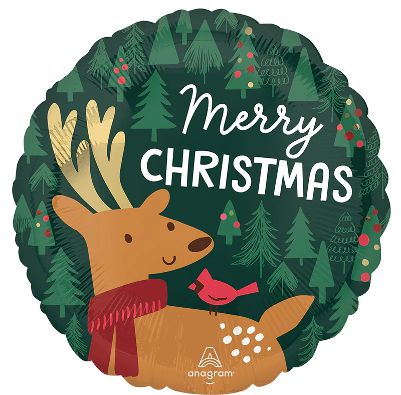 18" Modern Christmas Reindeer Foil Balloon