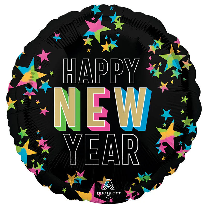 18" New Year Glow Foil Balloon