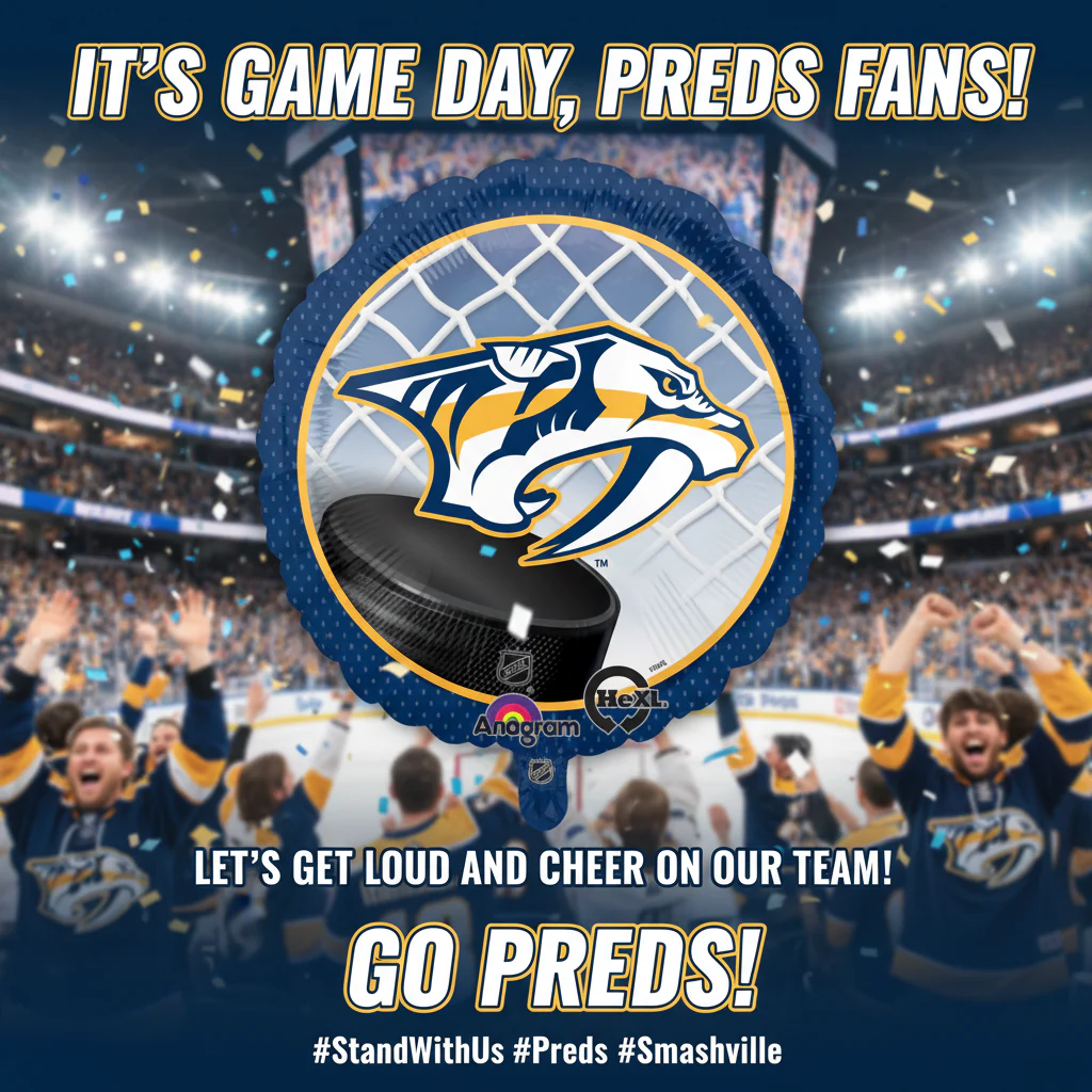 18" NHL Hockey Nashville Predators Mylar Balloon - Image 2