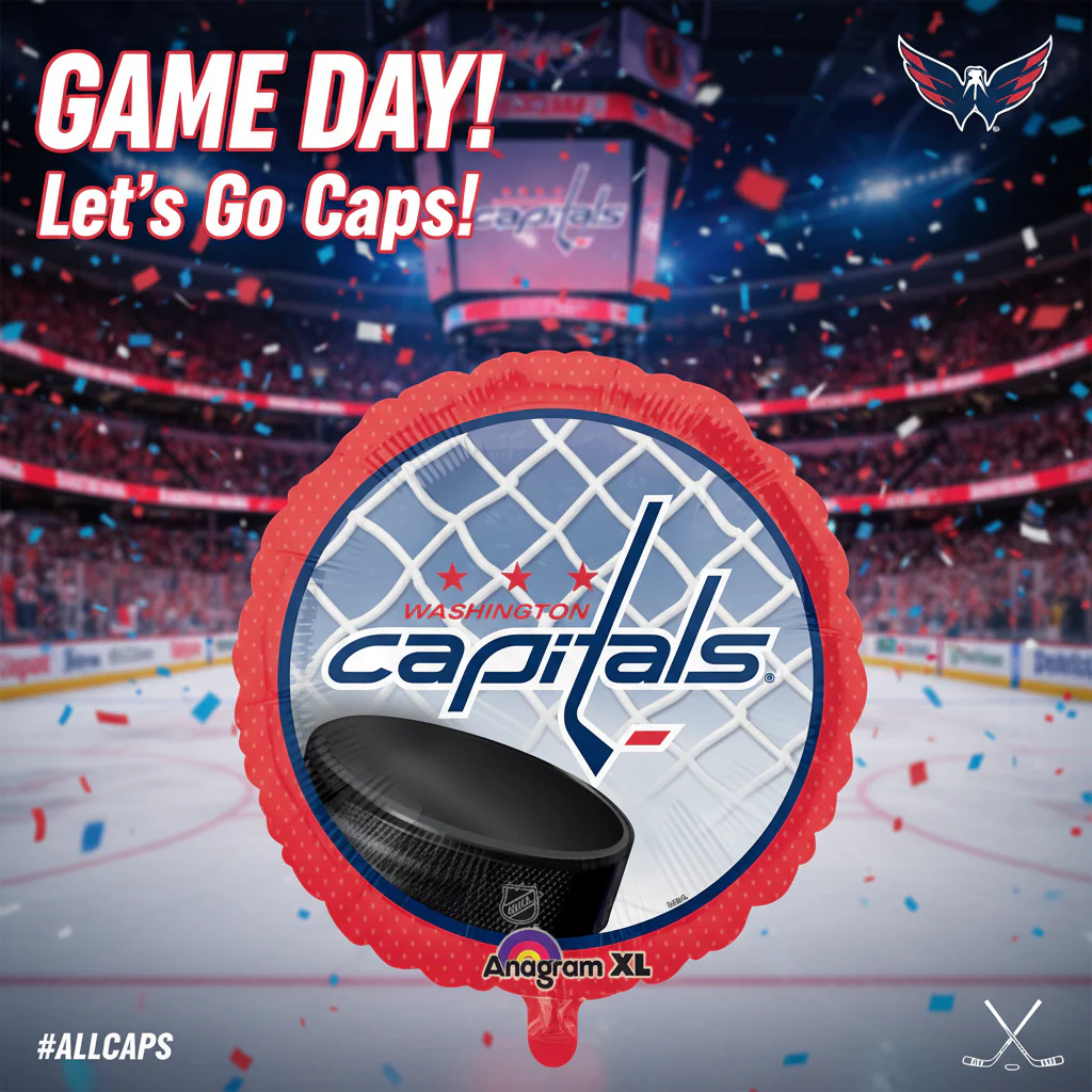 18" NHL Hockey Washington Capitals Mylar Balloon - Image 2