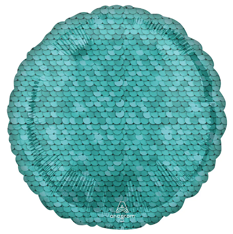 18" Ocean Blue Sequins Foil Balloon