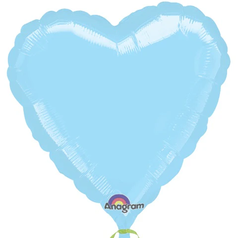 18" Packaged Pearl Pastel Blue Foil Balloon Heart