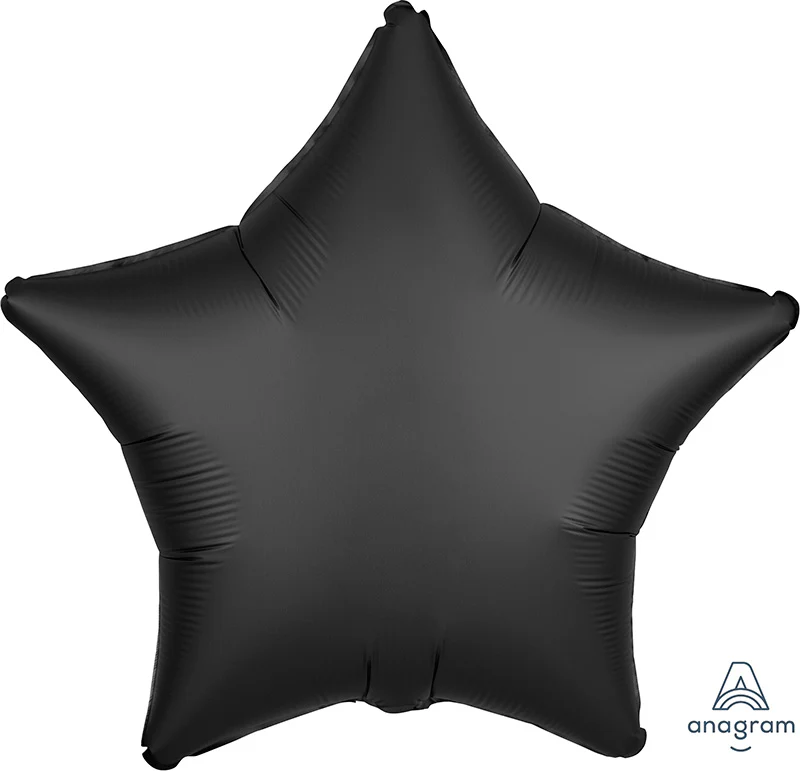 18" Packaged Satin Luxe Onyx Star Foil Balloon