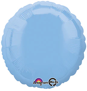 18" Pastel Blue Decorator Circle Anagram Brand Balloon