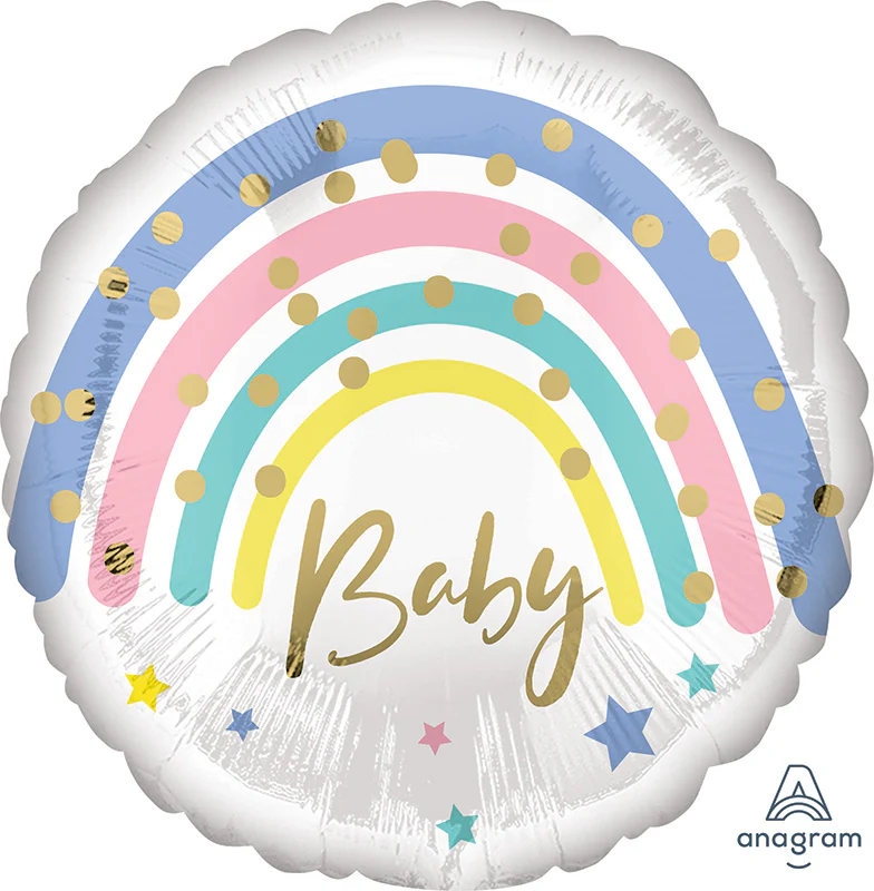 18" Pastel Rainbow Baby Foil Balloon