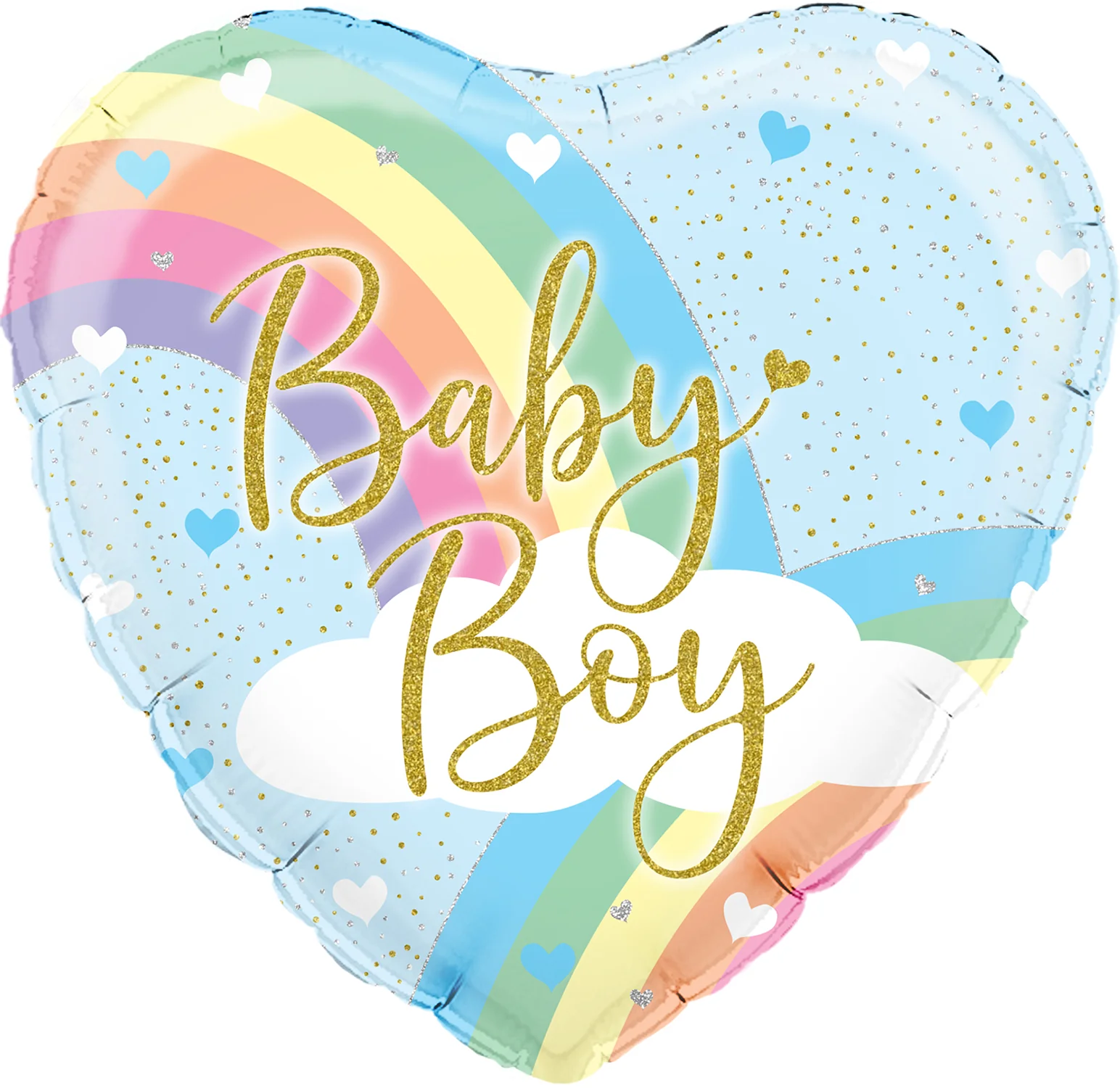 18" Pastel Rainbow Boy Holographic Oaktree Foil Balloon