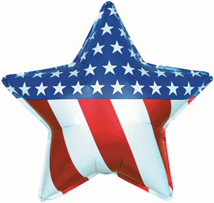 18" Patriotic USA Star Balloon