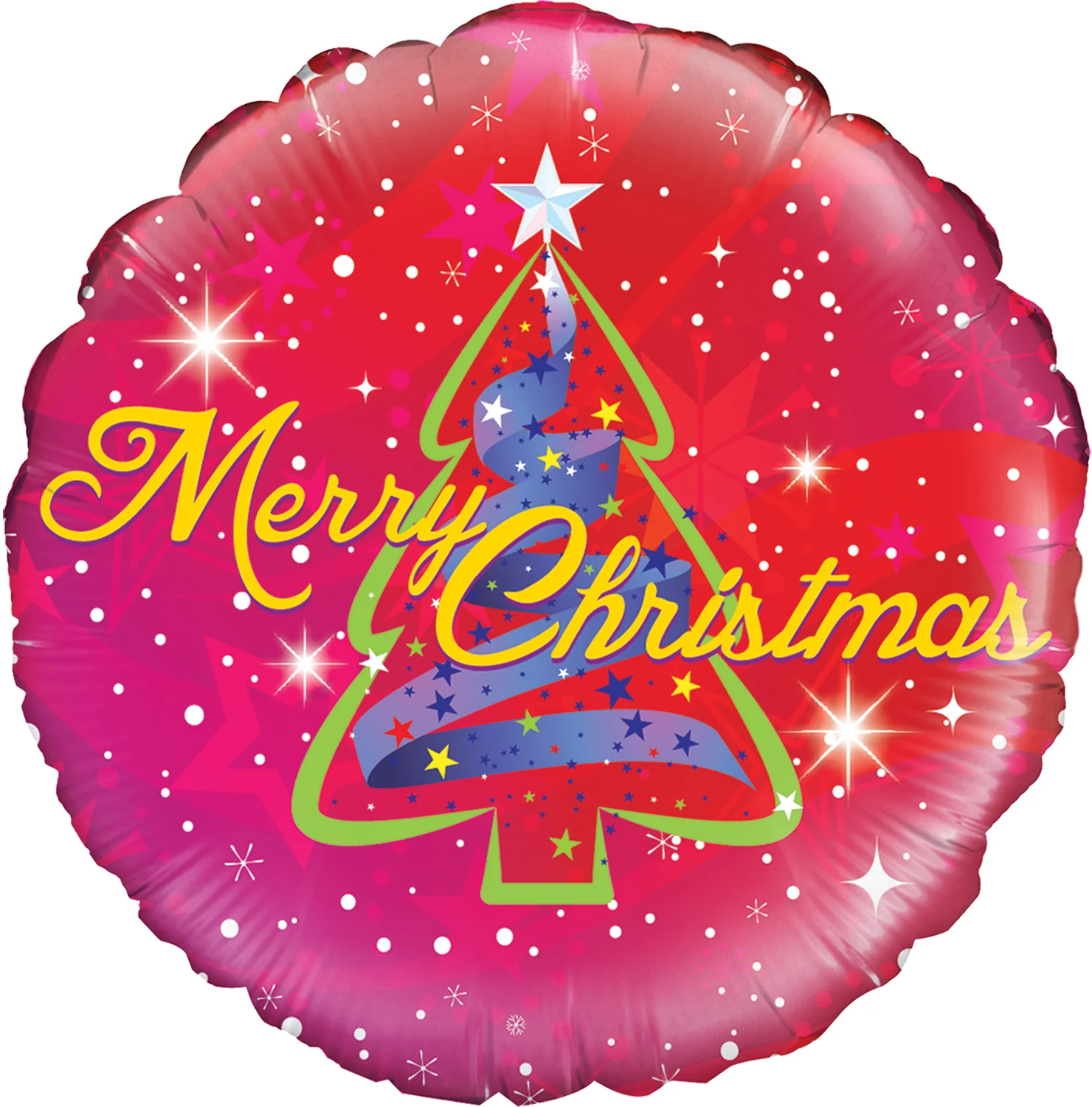 18" Ribbon Tree Christmas Holographic Oaktree Foil Balloon