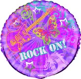 18" Rock On Mylar Balloon