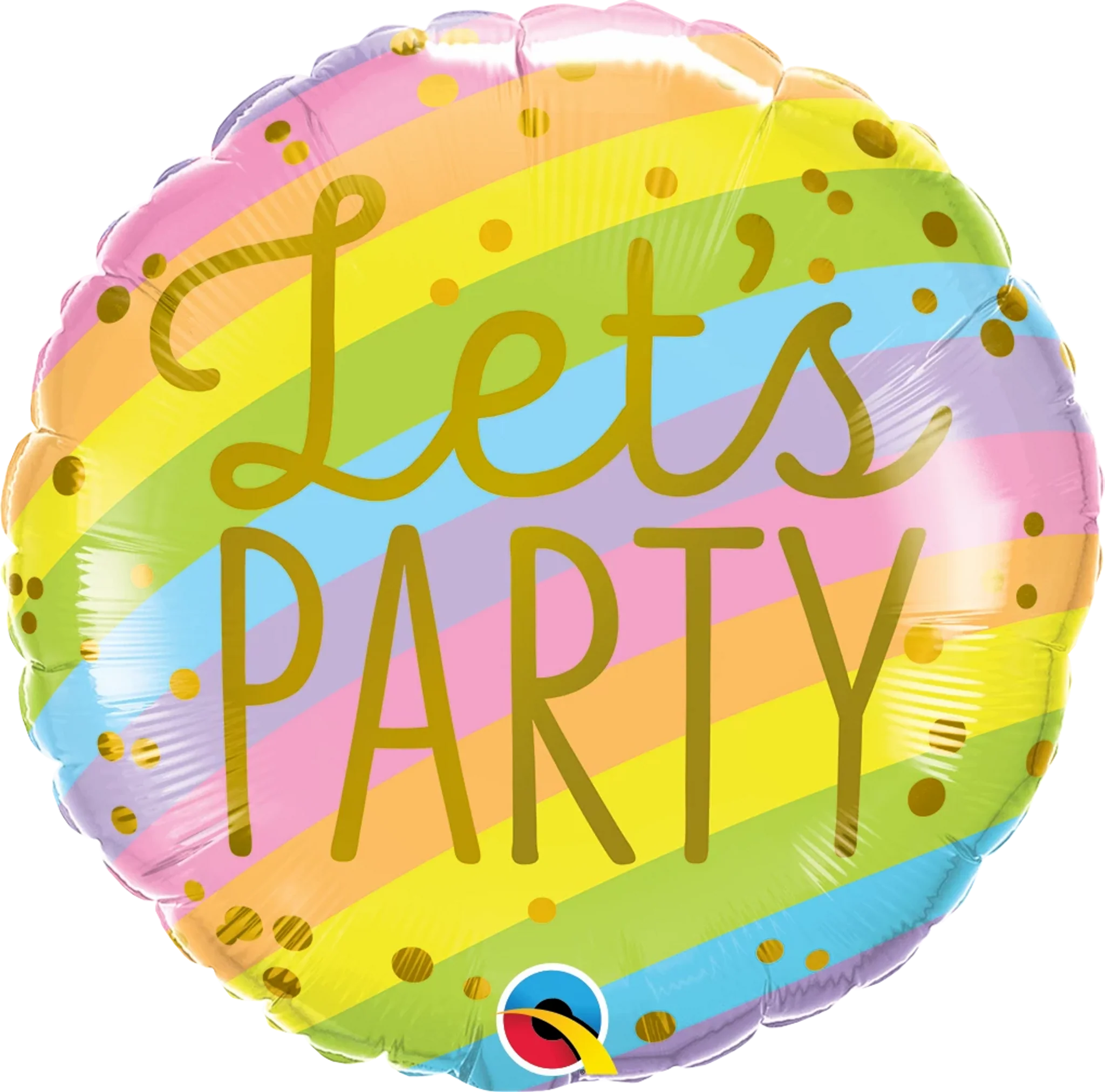 18" Round Let's Party Stripes Foil Balloon
