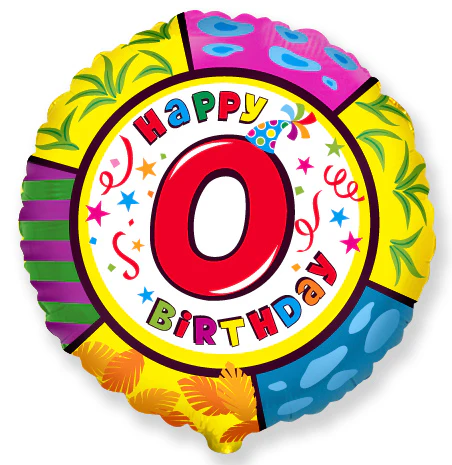 18" Round Number 0 Balloon