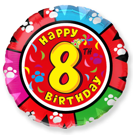18" Round Number 8 Balloon