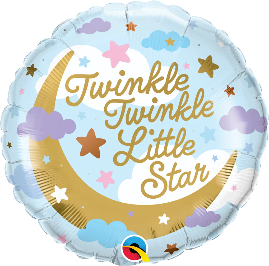 18" Round Print Twinkle Twinkle Little Star Foil Balloon