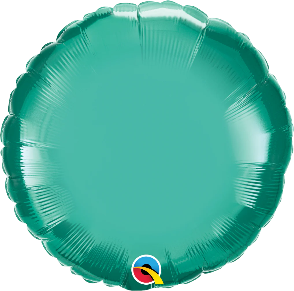 18" Round Qualatex Chrome Green Foil Balloon
