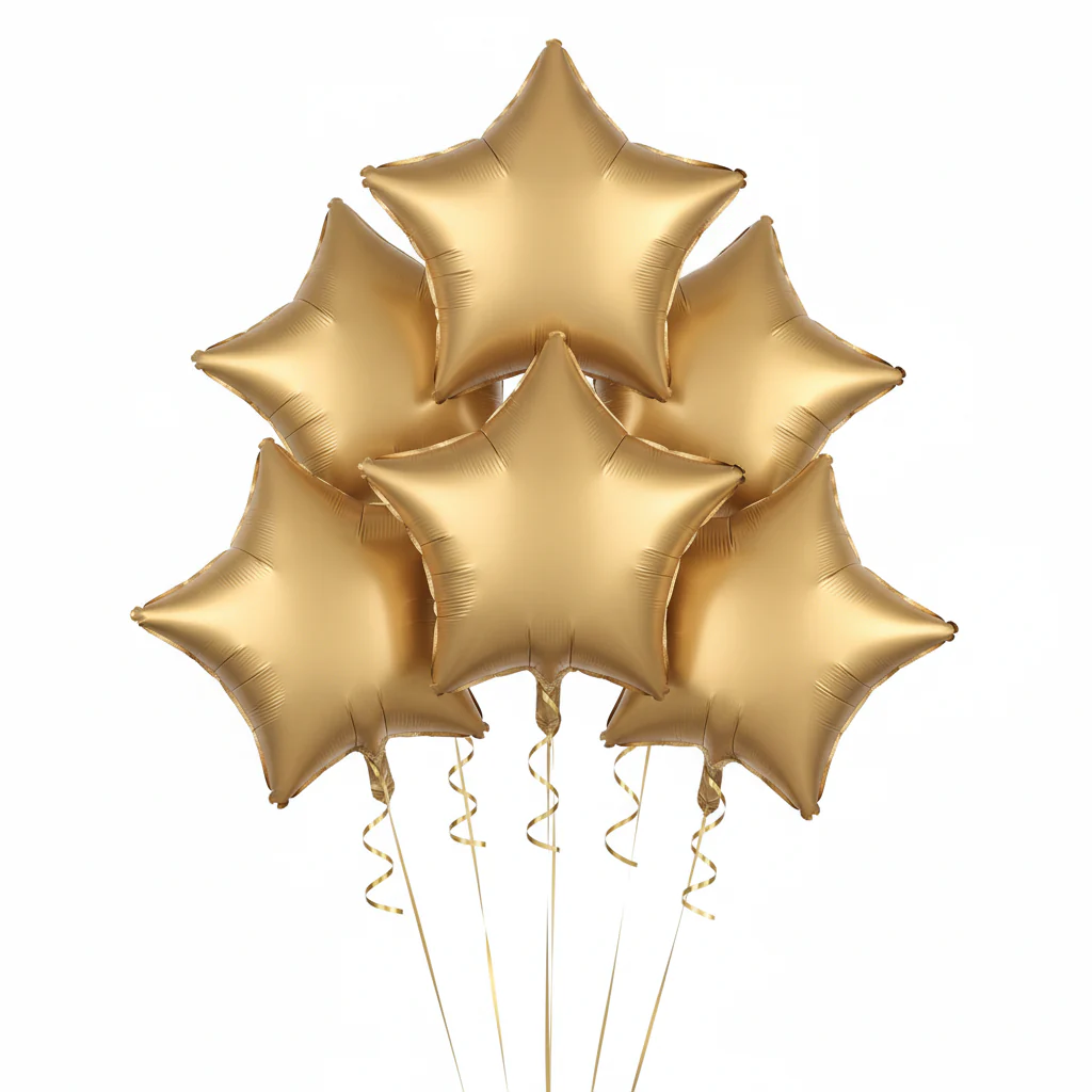 18" Satin Luxe Gold Sateen Star Foil Balloon - Image 2