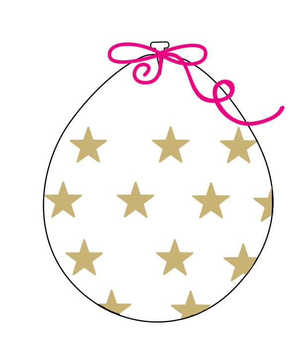 18" Stuffing Printed Latex Balloons (25 Per Bag) Decomex Clear BIG STAR with GOLD INK