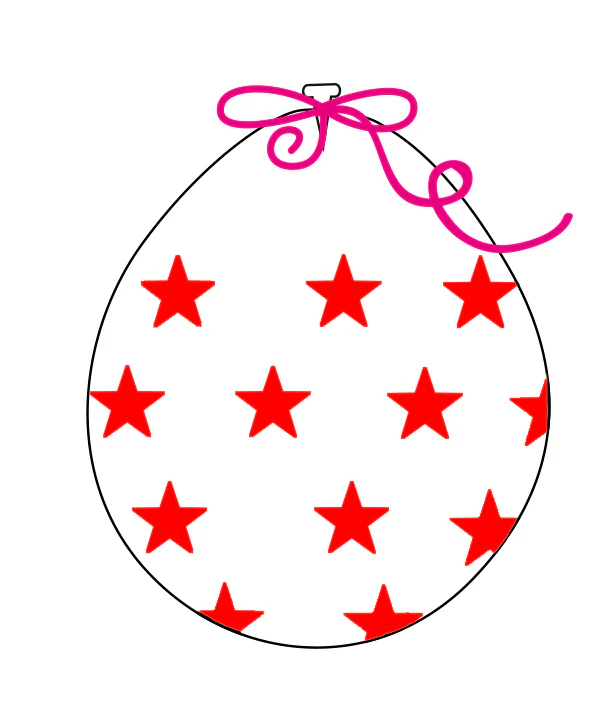 18" Stuffing Printed Latex Balloons (25 Per Bag) Decomex Clear BIG STAR with RED INK